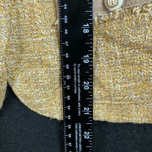 Talbots Womens Jacket Gold Tweed Classic Jackie O Blazer Lined Cotton Blend 6P - Picture 9 of 12
